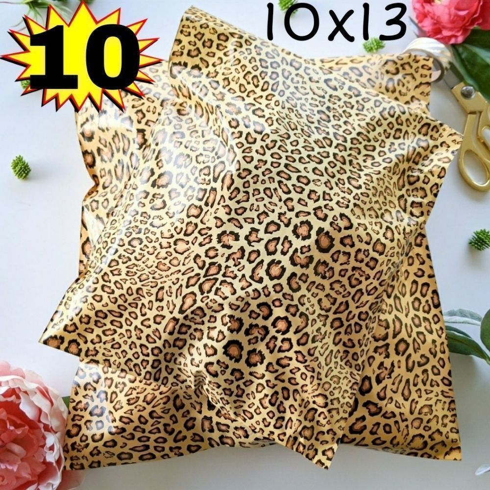 6/$15 Leopard Polymailers 10ct 10x13 Poly Mailer Bags